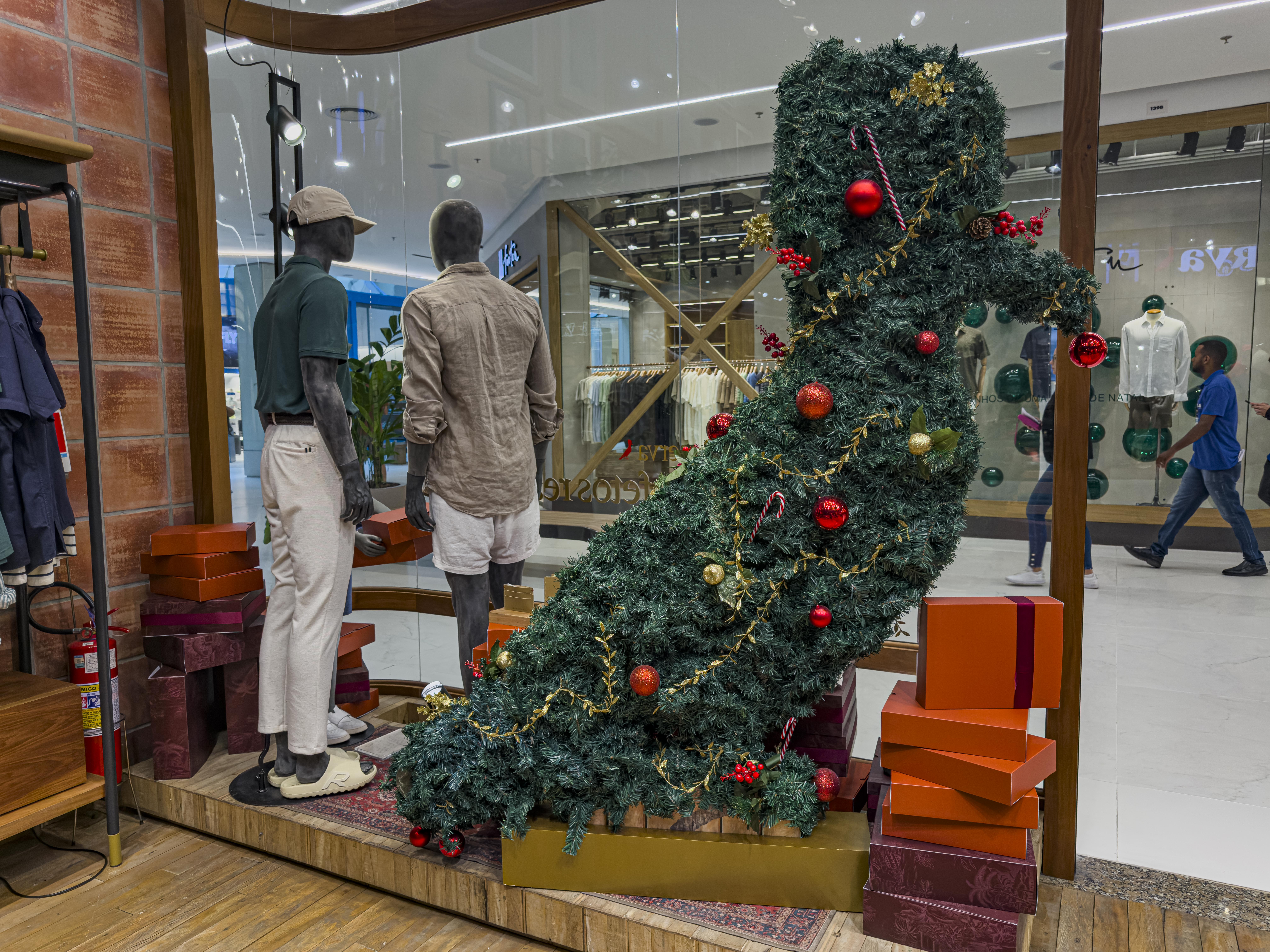 Exemplo de vitrinismo e comunicação visual em loja M2 Flex